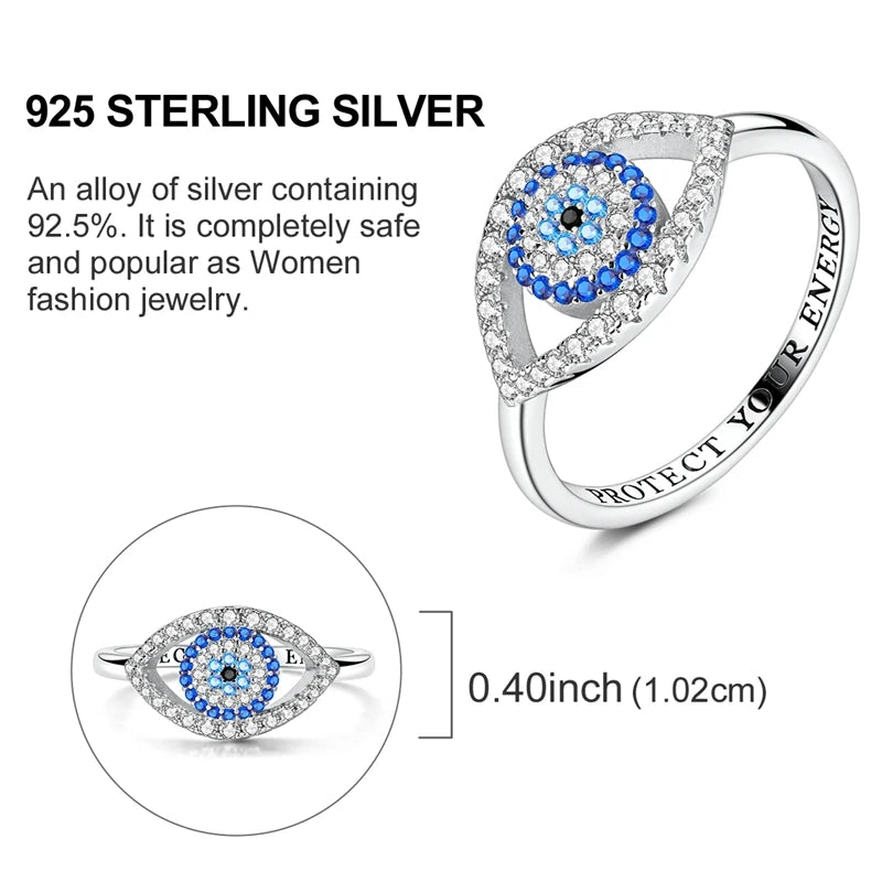 MULA Wedding Band Rings for Women Man 925 Sterling Silver Evil Eye Hand Celtic Knot Four-Leaf Clover Ring Stackable Jewelry Gift