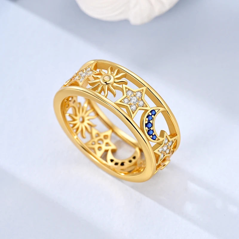 MULA Wedding Band Rings for Women Man 925 Sterling Silver Evil Eye Hand Celtic Knot Four-Leaf Clover Ring Stackable Jewelry Gift