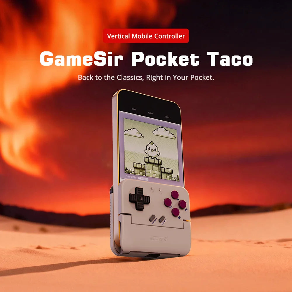 Gamesir Pocket Taco Mobile Controller Gamepad for Android, Portable Clamp-Style Gamepad for Classic Arcade Games Vertical Handheld Gamepad