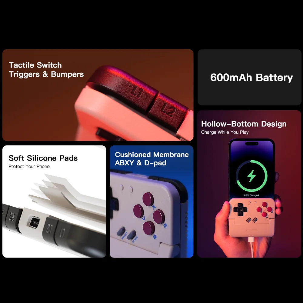 Gamesir Pocket Taco Mobile Controller Gamepad for Android, Portable Clamp-Style Gamepad for Classic Arcade Games Vertical Handheld Gamepad